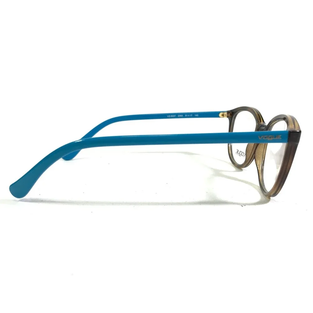 Vogue Eyeglasses Frames VO5037 2393 Clear Brown Blue Round Cat Eye 51-17-140